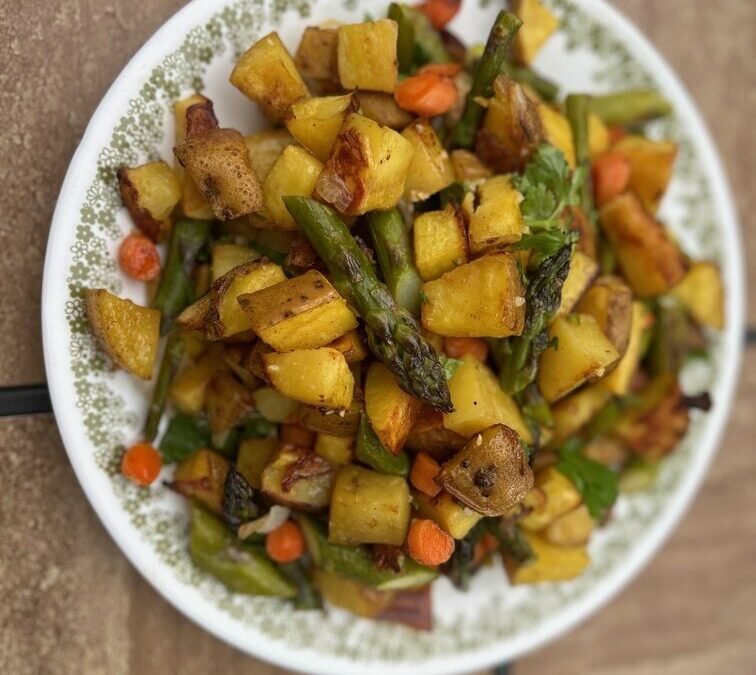 Roasted Spring Vegetable Hash with Cilantro Gremolata