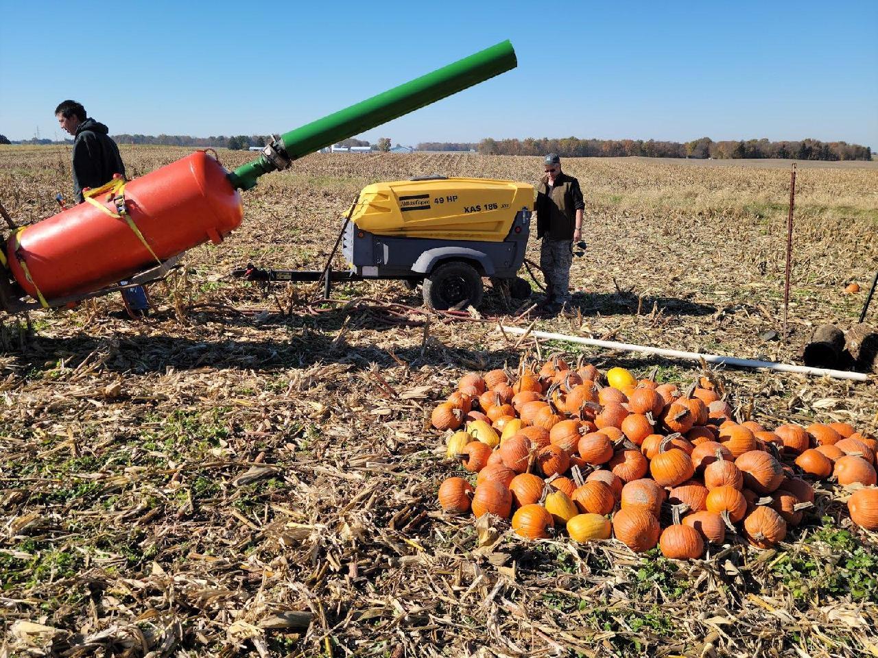 pumpkin launcher in field